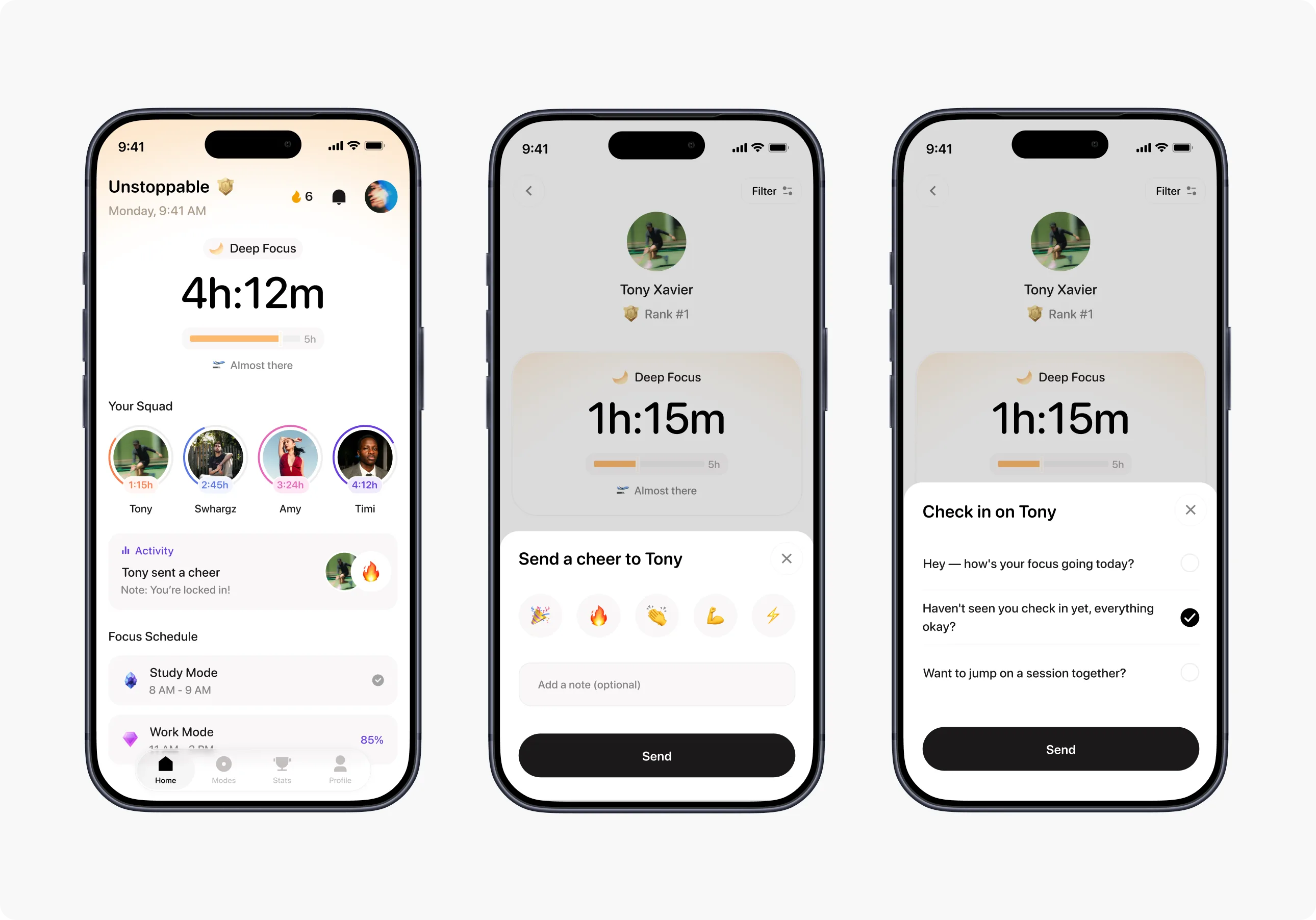 Cheers and check ins